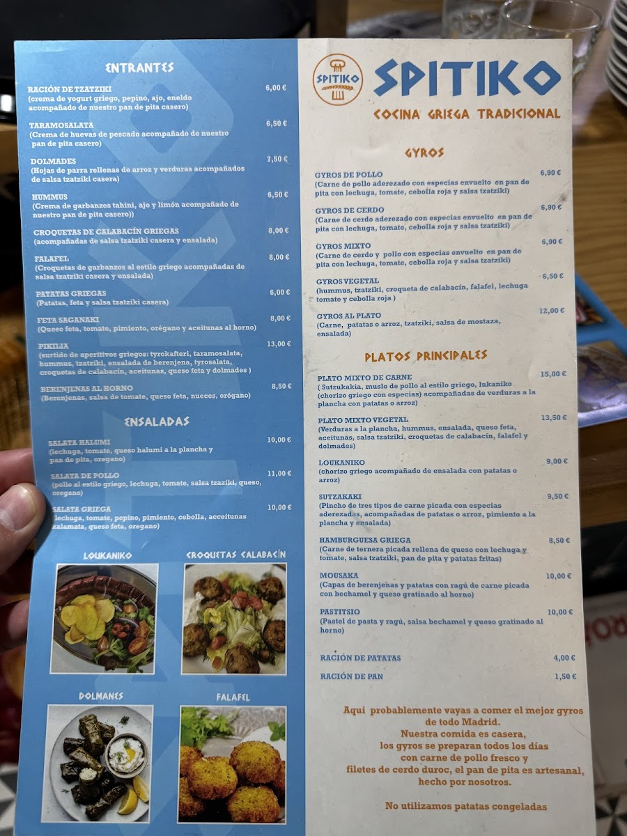 Menu Spitiko - Restaurante Griego-4