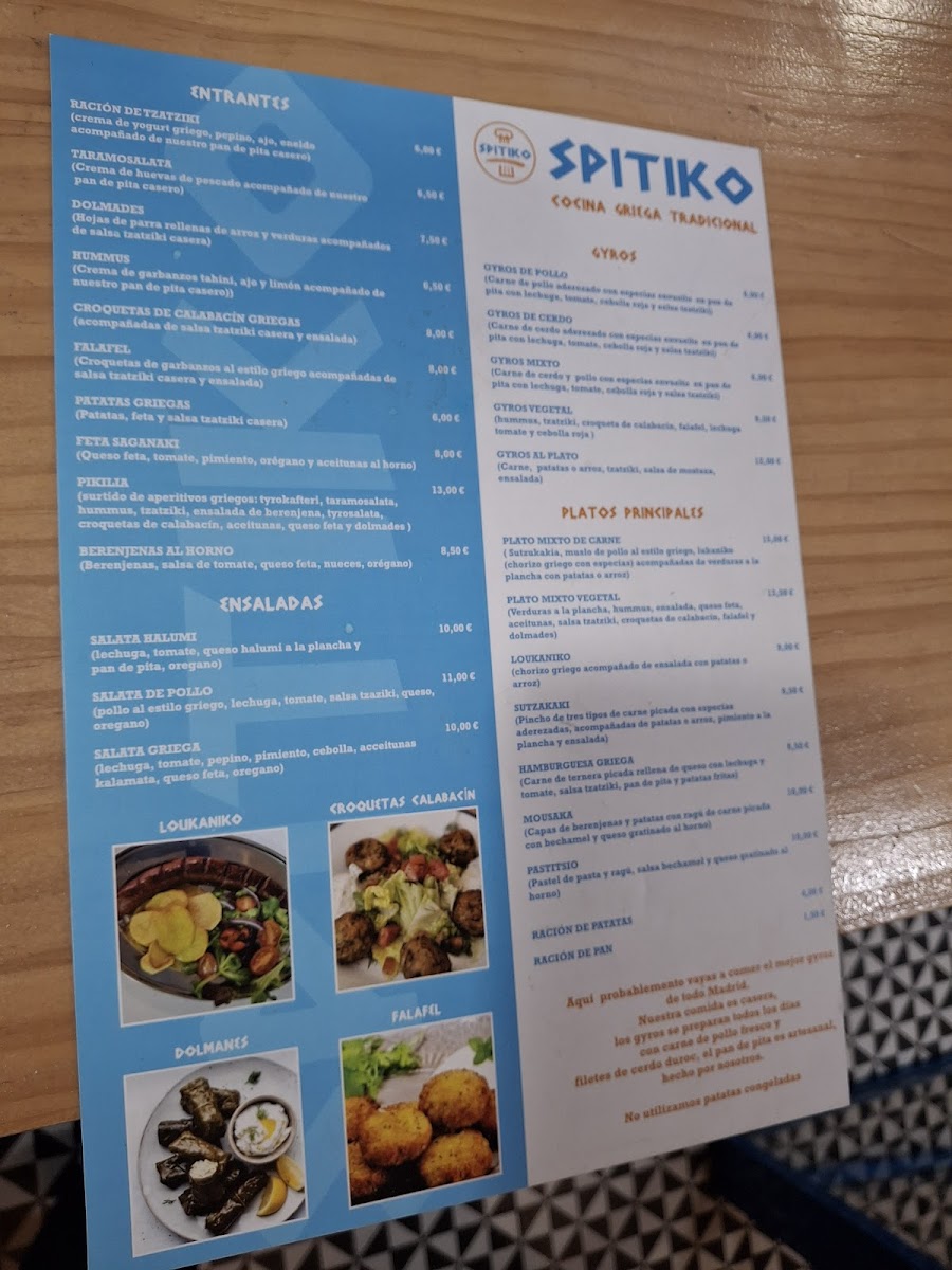 Menu Spitiko - Restaurante Griego-8